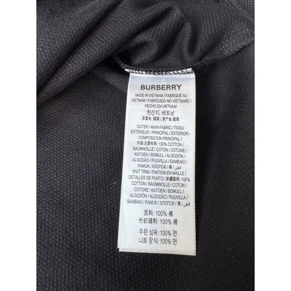 Burberry Embossed Buttons Polo Shirt Short Sleeve Black Cotton Classic - Picture 11 of 12